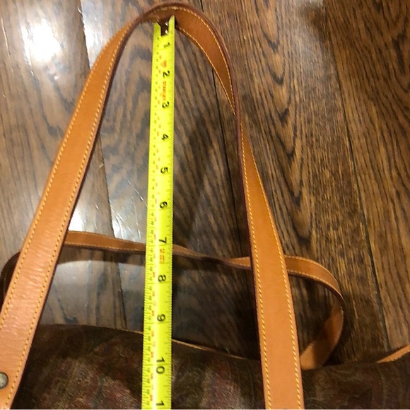 METRO MILANO Paisley Coated Canvas Vachetta Leather Boston Weekend Shoulder Bag - Picture 13 of 17